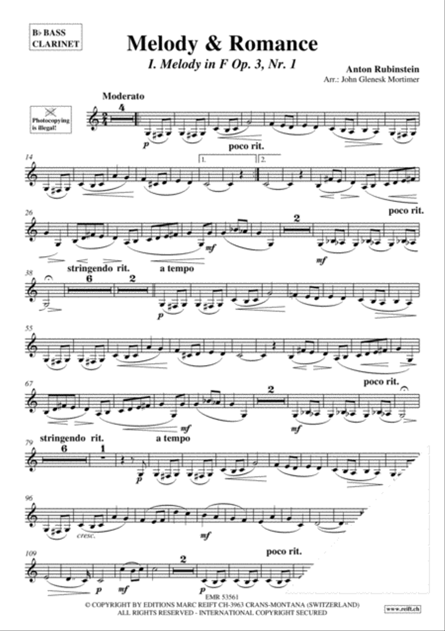 Melody & Romance Bass Clarinet scores gallery preview page 3
