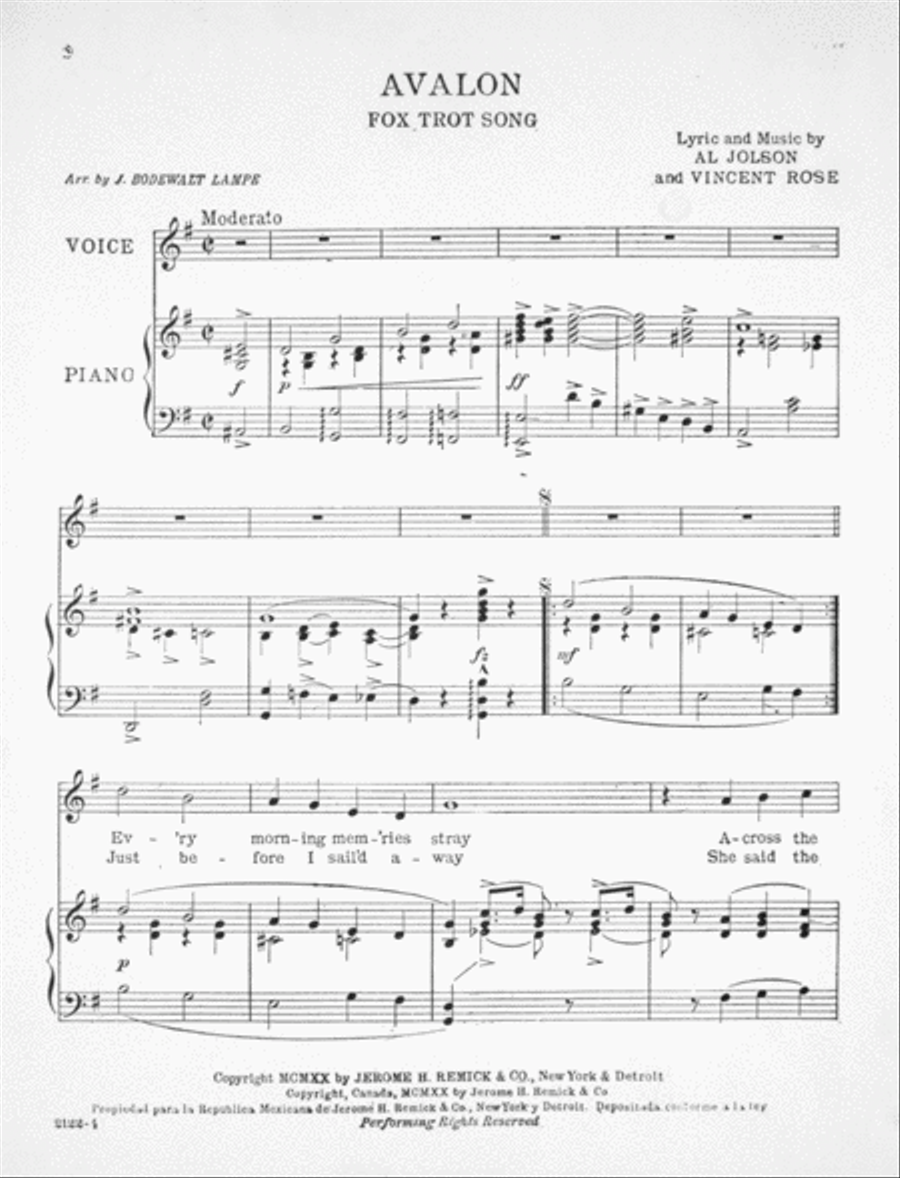 Avalon. Song Voice scores gallery preview page 2