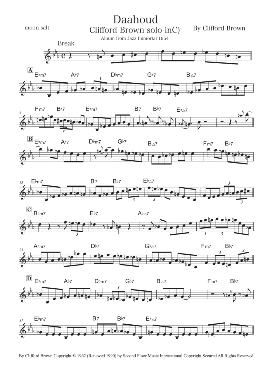 Daahoud Daahoud Piano, Vocal, Guitar scores gallery preview page 1