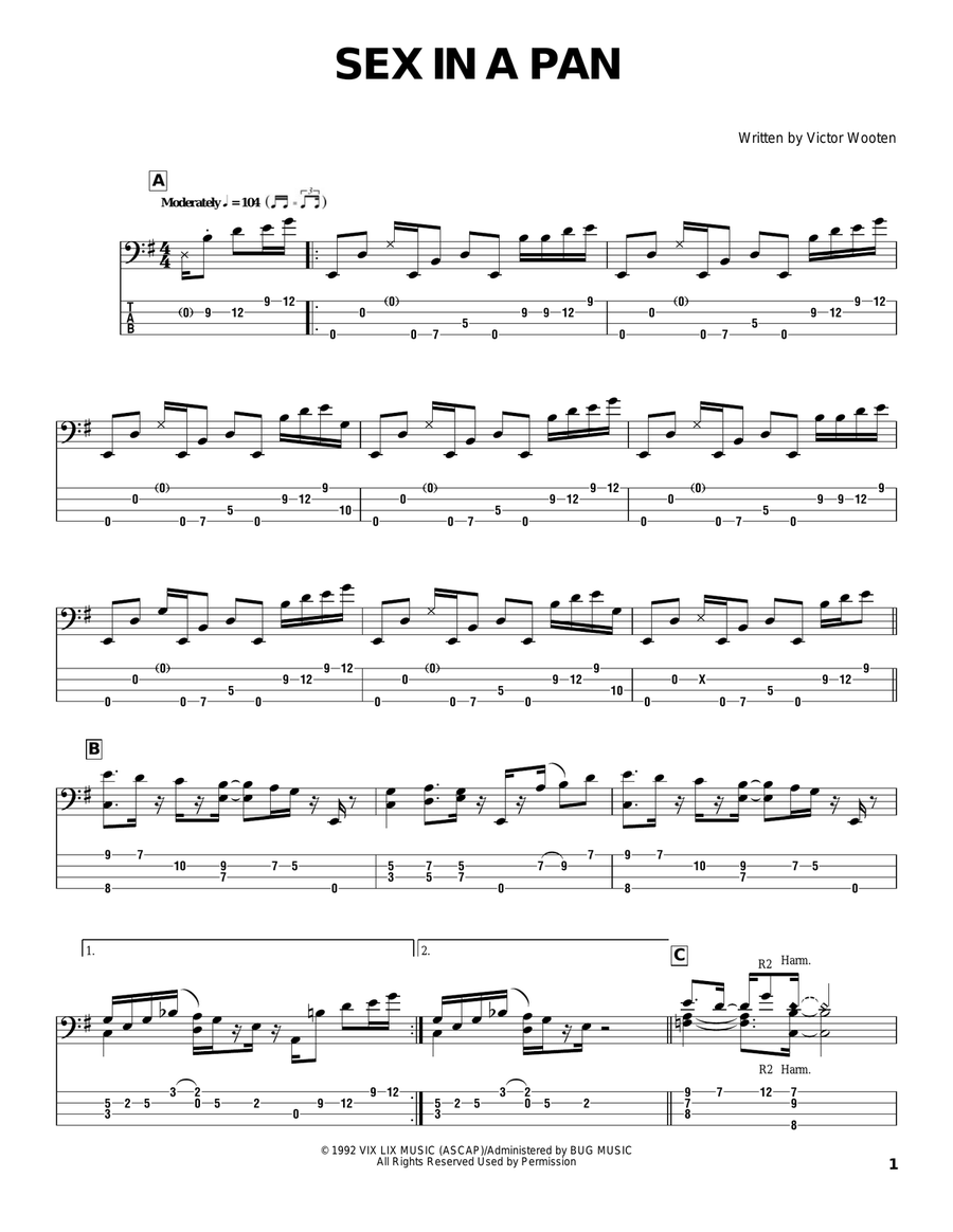 Sex In A Pan Electric Guitar scores gallery preview page 1