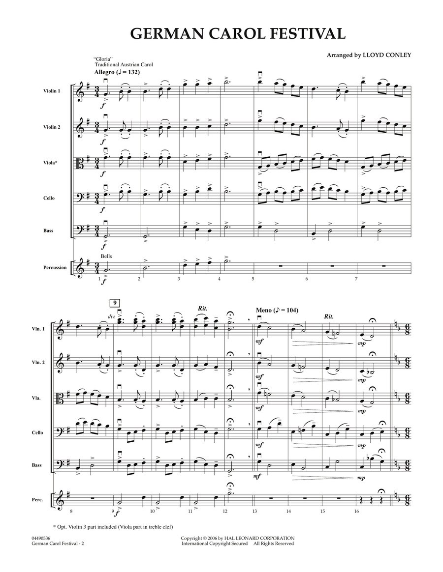 German Carol Festival - Full Score Orchestra scores gallery preview page 2