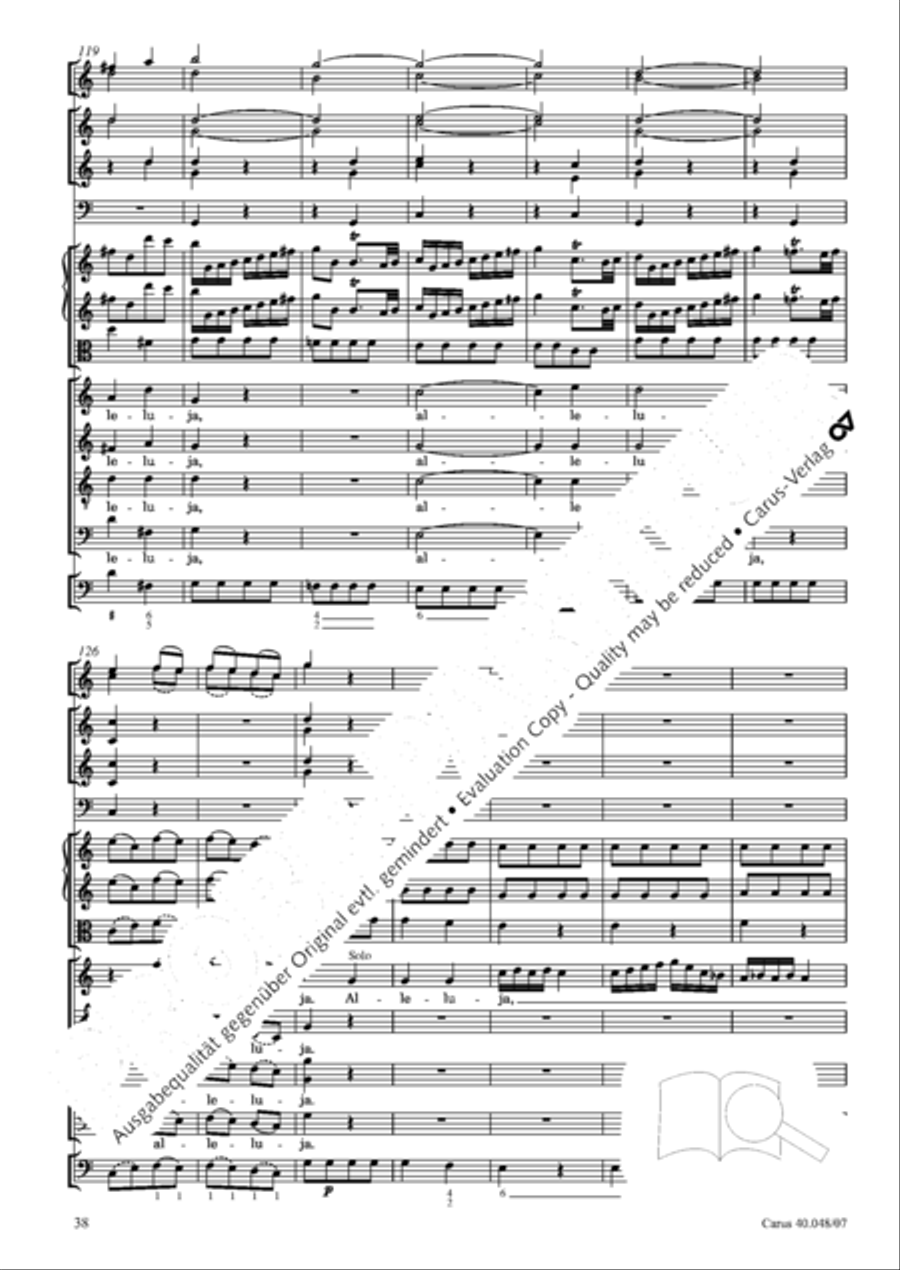 Regina coeli in B-Flat Major, K. 127 4-Part scores gallery preview page 39