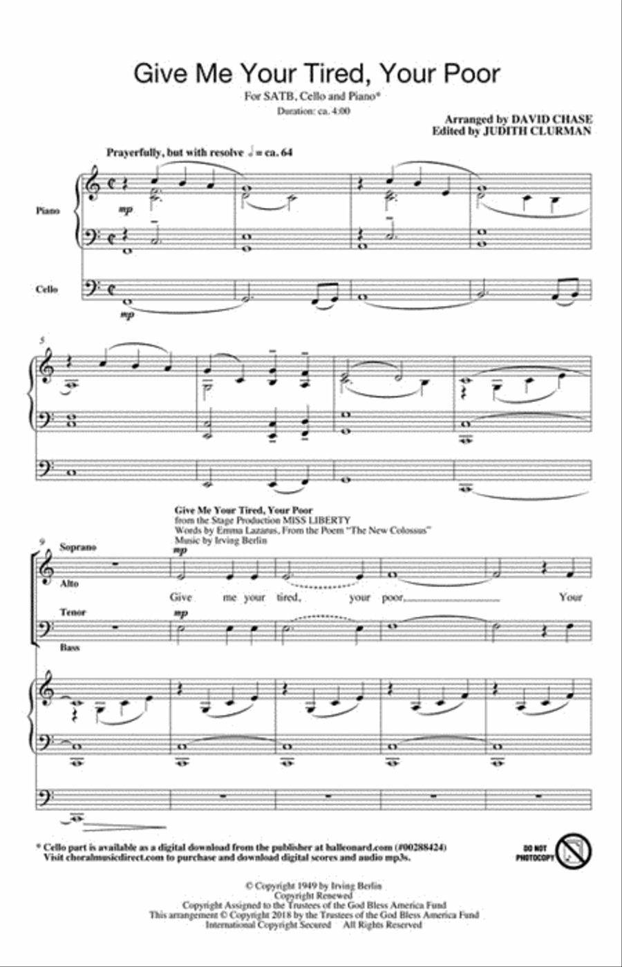 Give Me Your Tired, Your Poor 4-Part scores gallery preview page 2