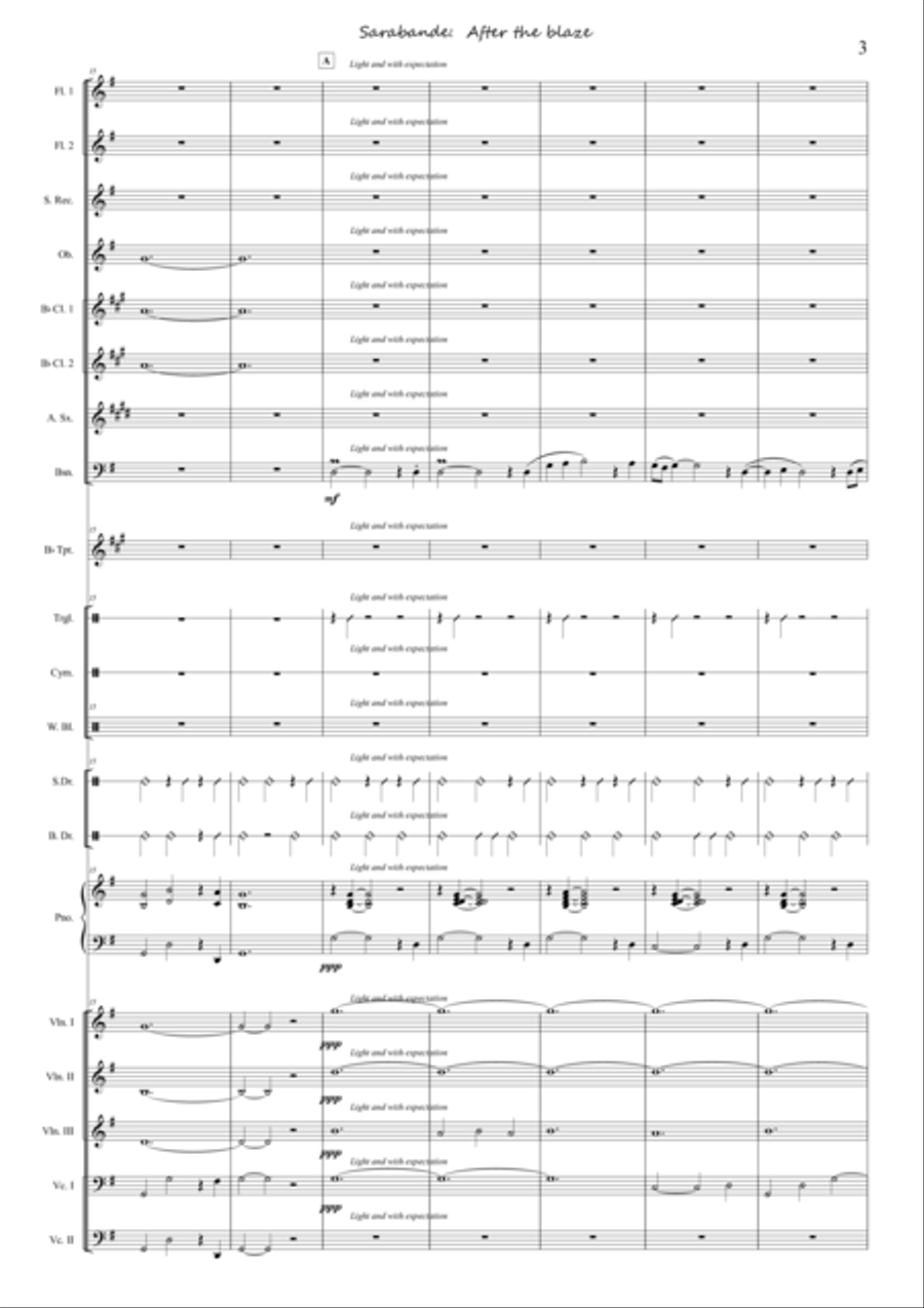 Suite , Sweet Cape Town - 3 Sarabande After the Blaze Concert Band scores gallery preview page 3