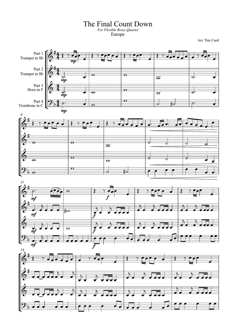 Final Countdown Brass Ensemble scores gallery preview page 2