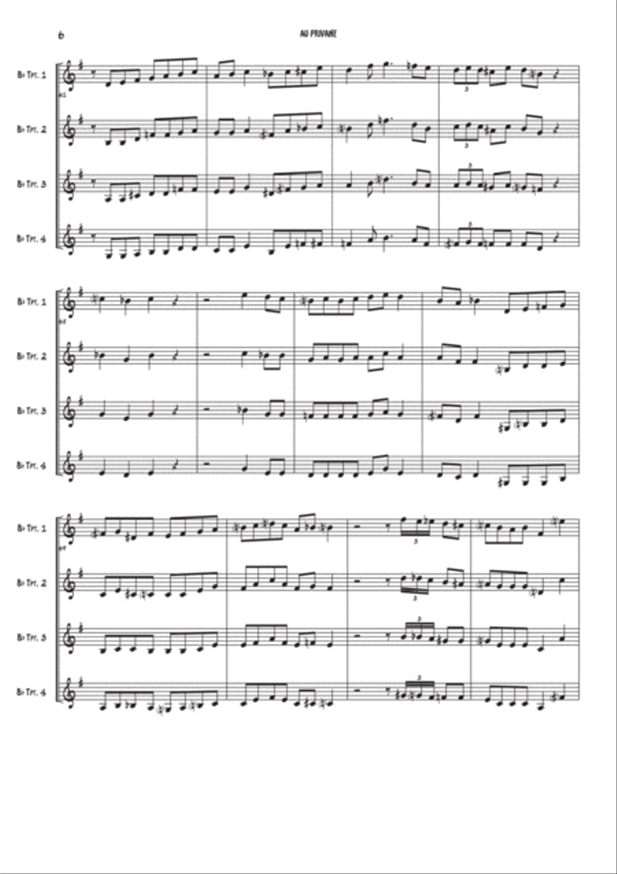 Au Privave Trumpet Duet scores gallery preview page 6