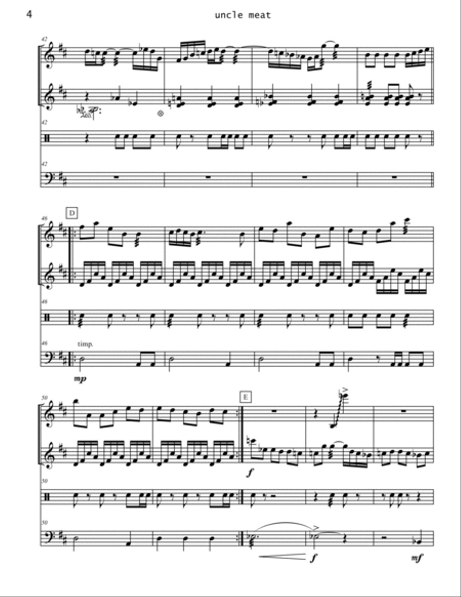 Uncle Meat Chamber Music scores gallery preview page 4