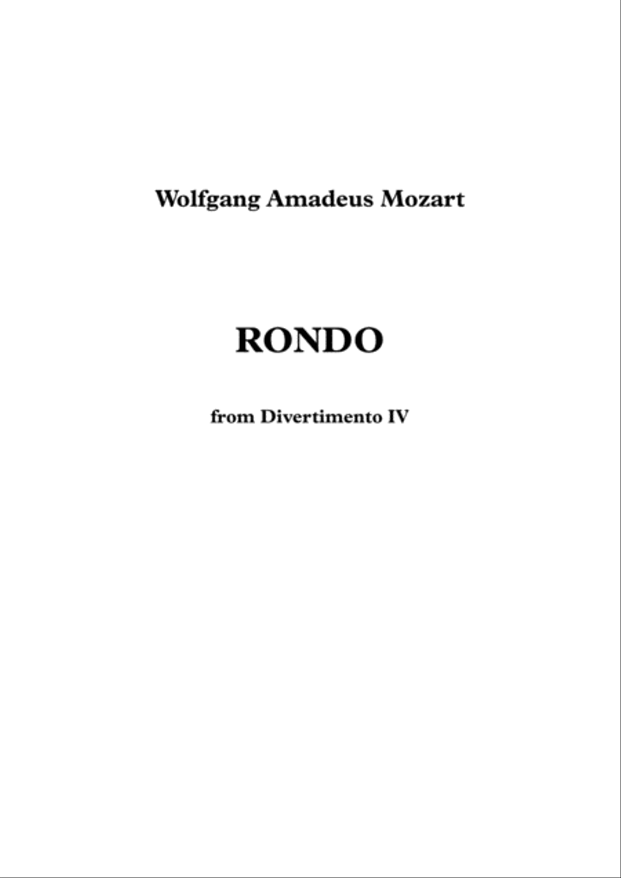 Rondo from Divertimento IV - W.A. Mozart Small Ensemble scores gallery preview page 1