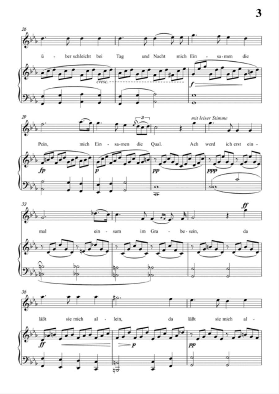 Schubert-Gesänge des Harfners,Op.12 No.1 in c minor,for Vocal and Piano Voice scores gallery preview page 4