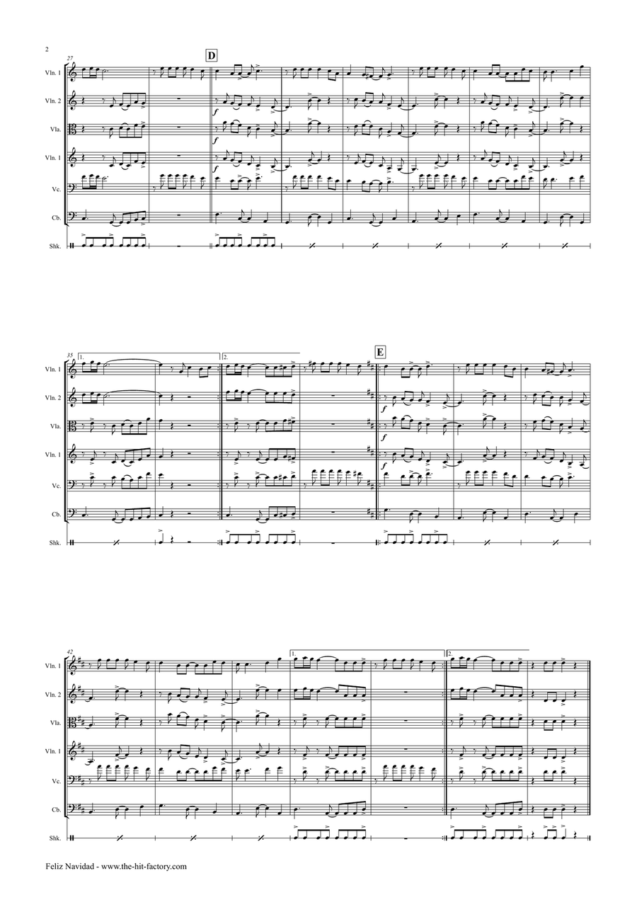 Feliz Navidad Cello scores gallery preview page 3
