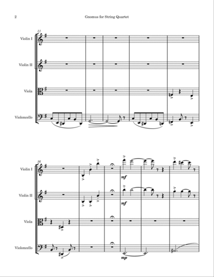 Gnomus from Pictures at an Exhibition - String Quartet String Quartet scores gallery preview page 2