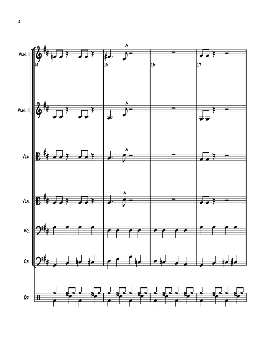 D Jam Blues String Orchestra scores gallery preview page 4