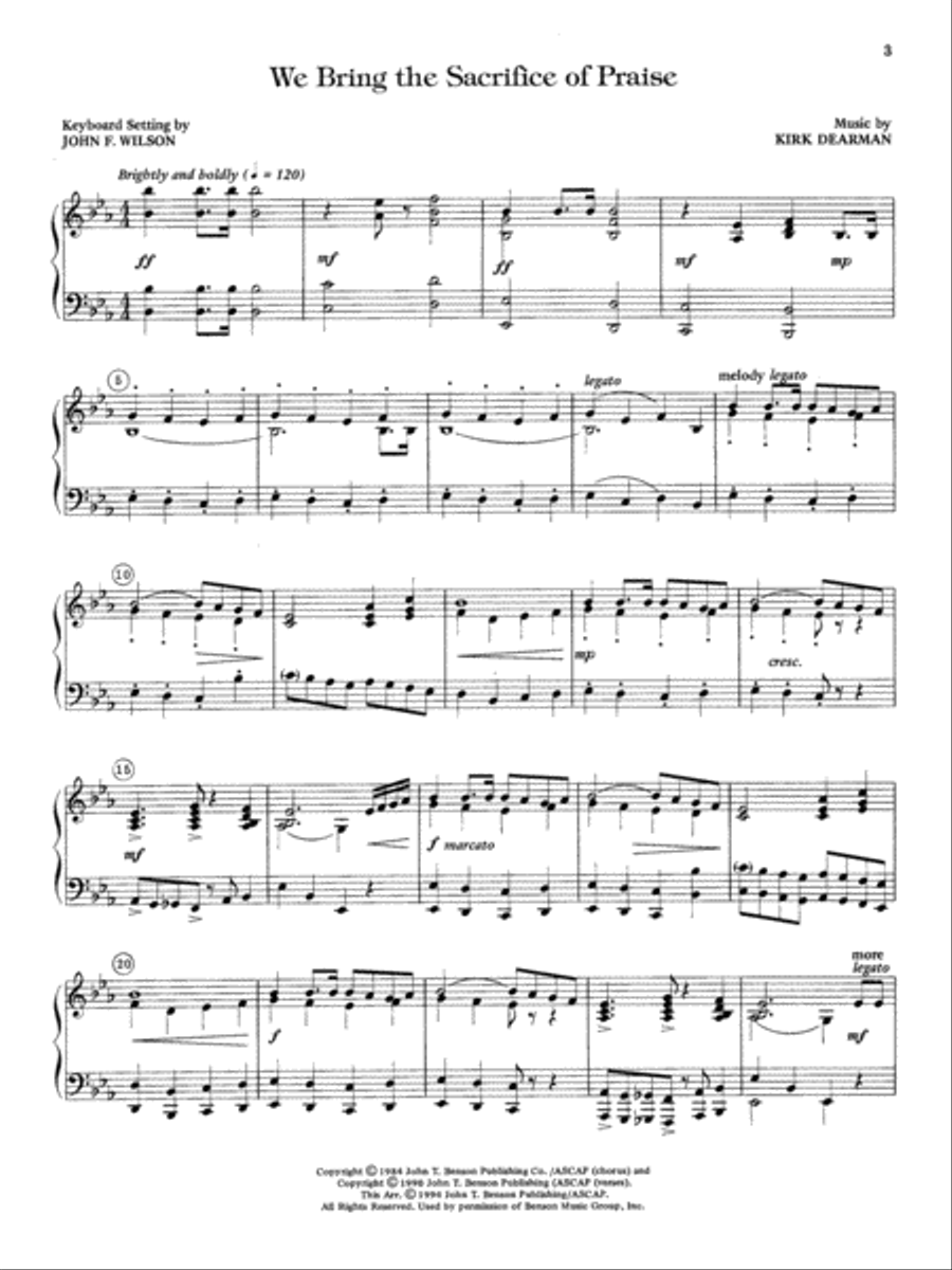 A Sacrifice of Praise Piano Solo scores gallery preview page 2