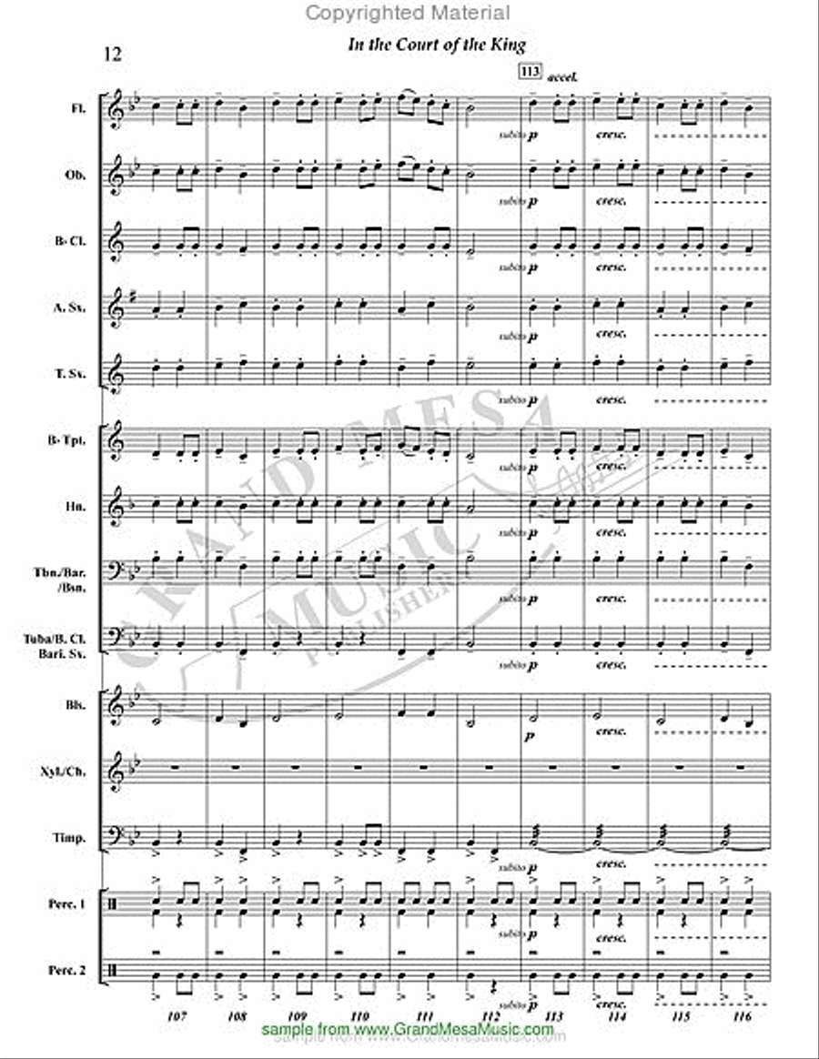 In the Court of the King Concert Band scores gallery preview page 13