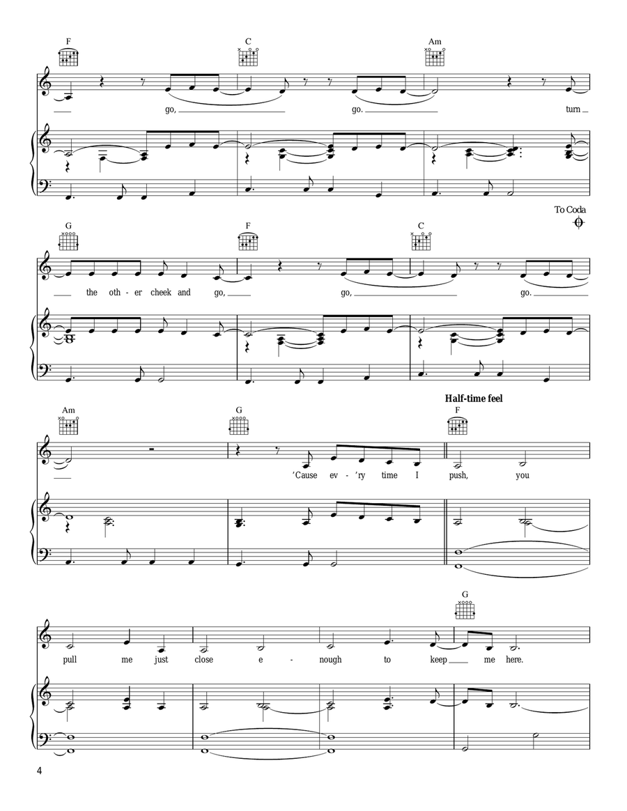 Shadow Shadow Piano, Vocal, Guitar scores gallery preview page 4