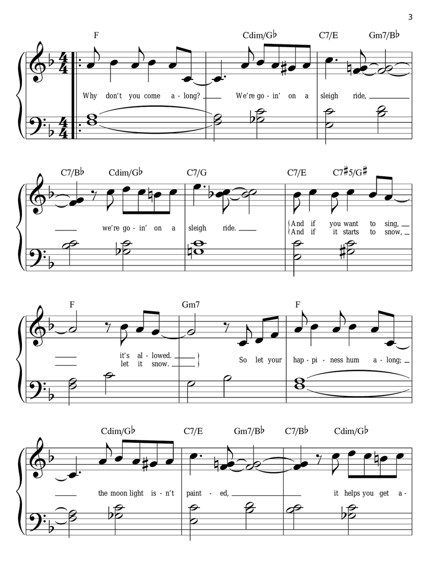 Goin' On A Sleighride Easy Piano scores gallery preview page 3