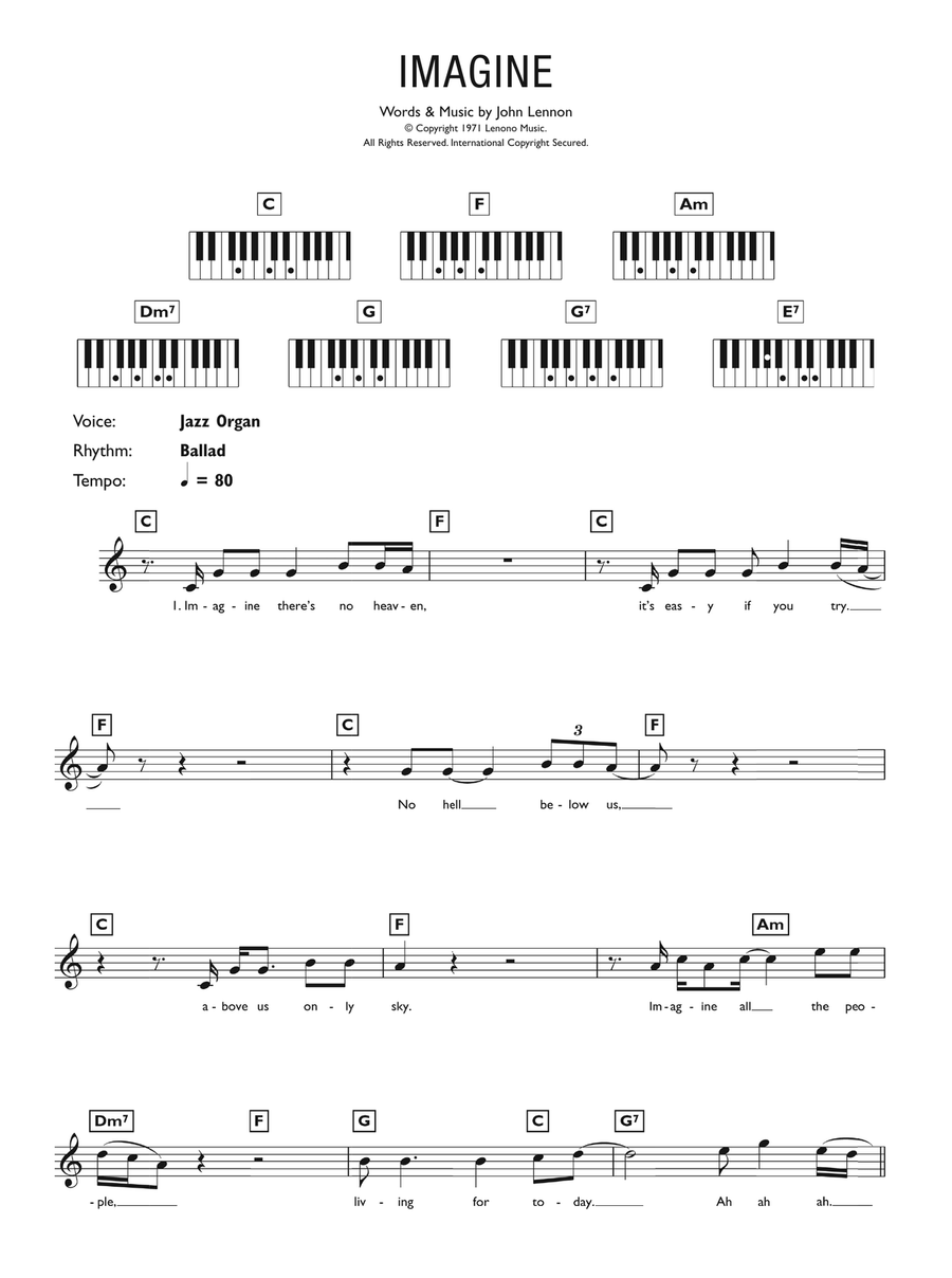 Imagine piano cover cheap