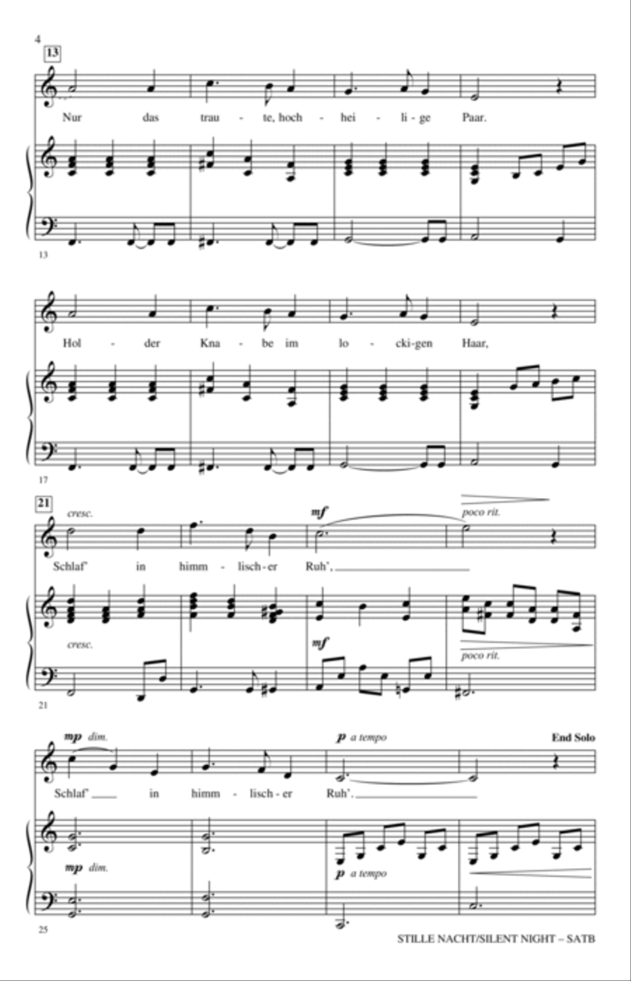 Stille Nacht/Silent Night (With American Sign Language) 4-Part scores gallery preview page 2