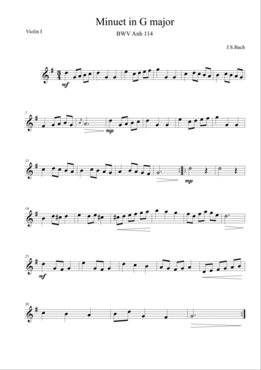 Minuet in G major Piano Quartet scores gallery preview page 4