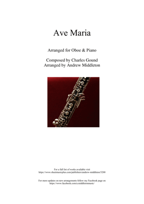 Book cover for Ave Maria arranged for Oboe & Piano
