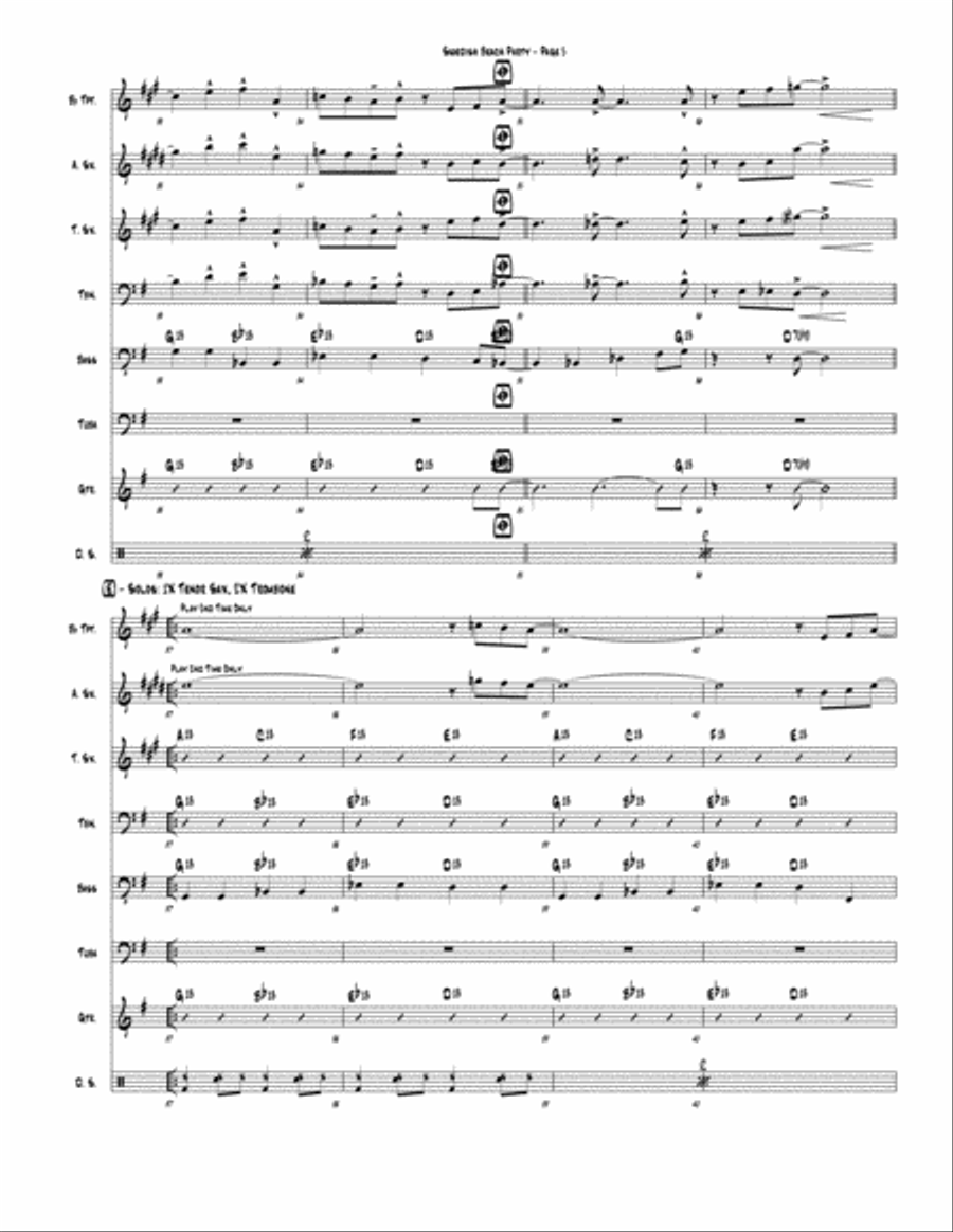 Swedish Beach Party (septet version / Blowholes) Jazz Ensemble scores gallery preview page 5