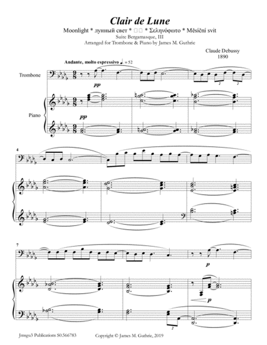 Debussy: Claire de Lune for Trombone & Piano image number null