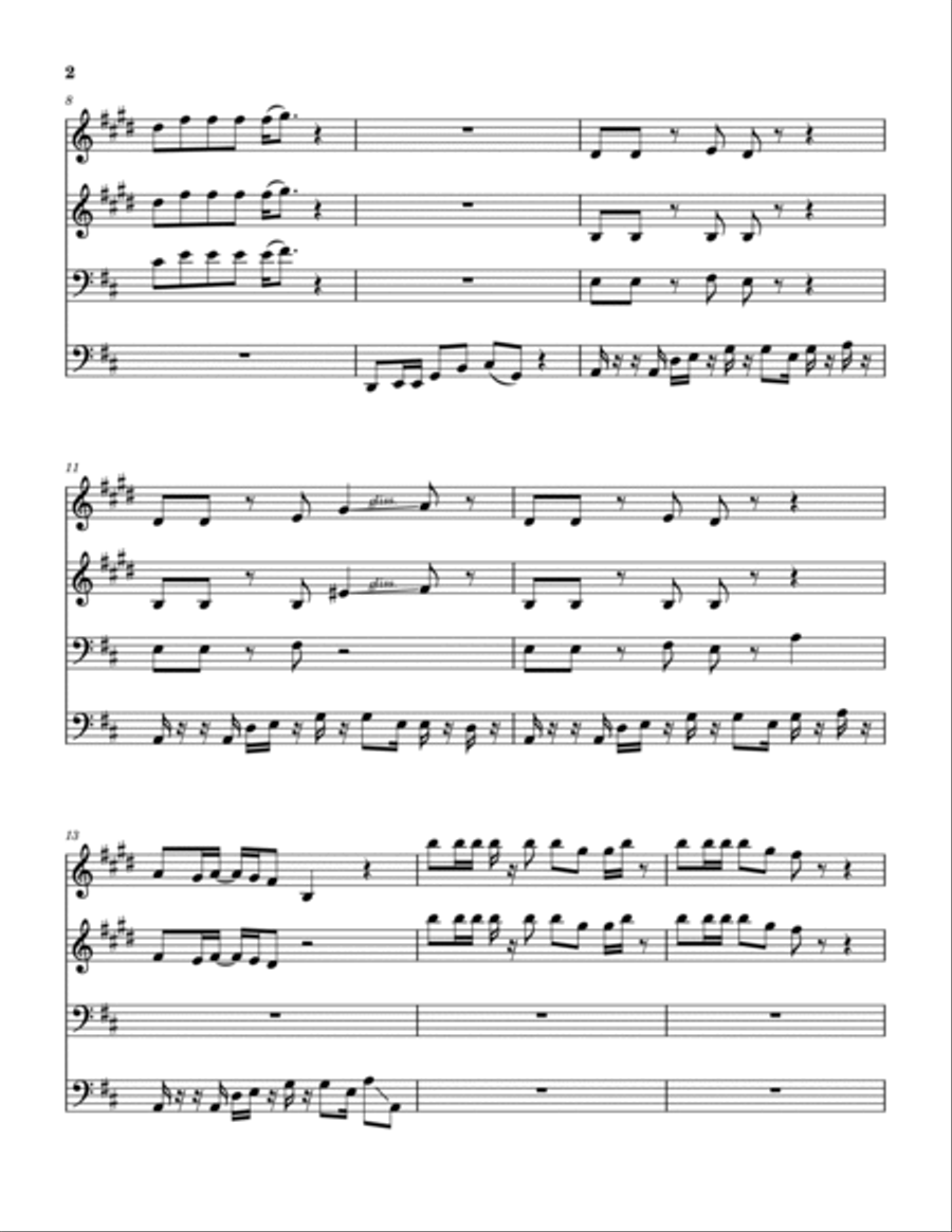 Funk 50 Brass Quartet scores gallery preview page 3