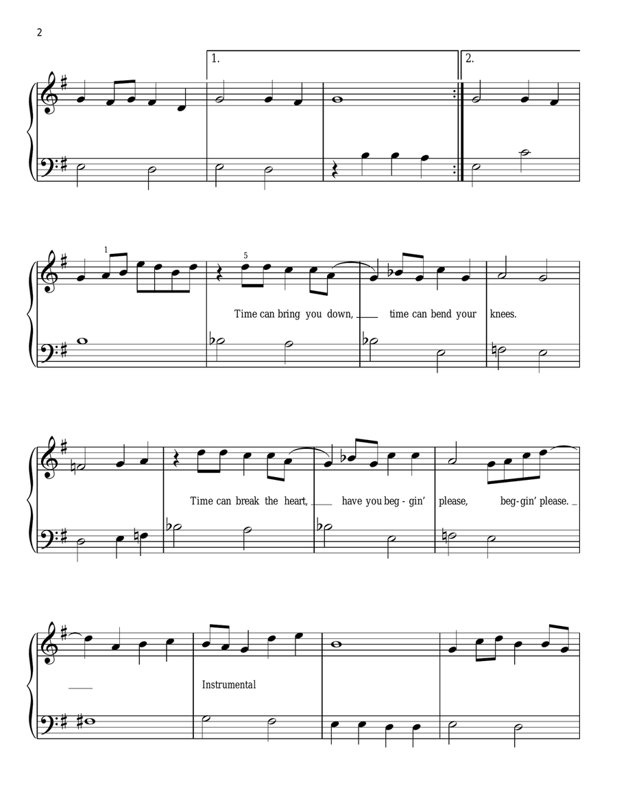 Tears In Heaven Easy Piano scores gallery preview page 2