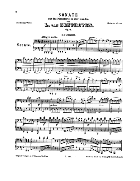 piano sonate for four hands
