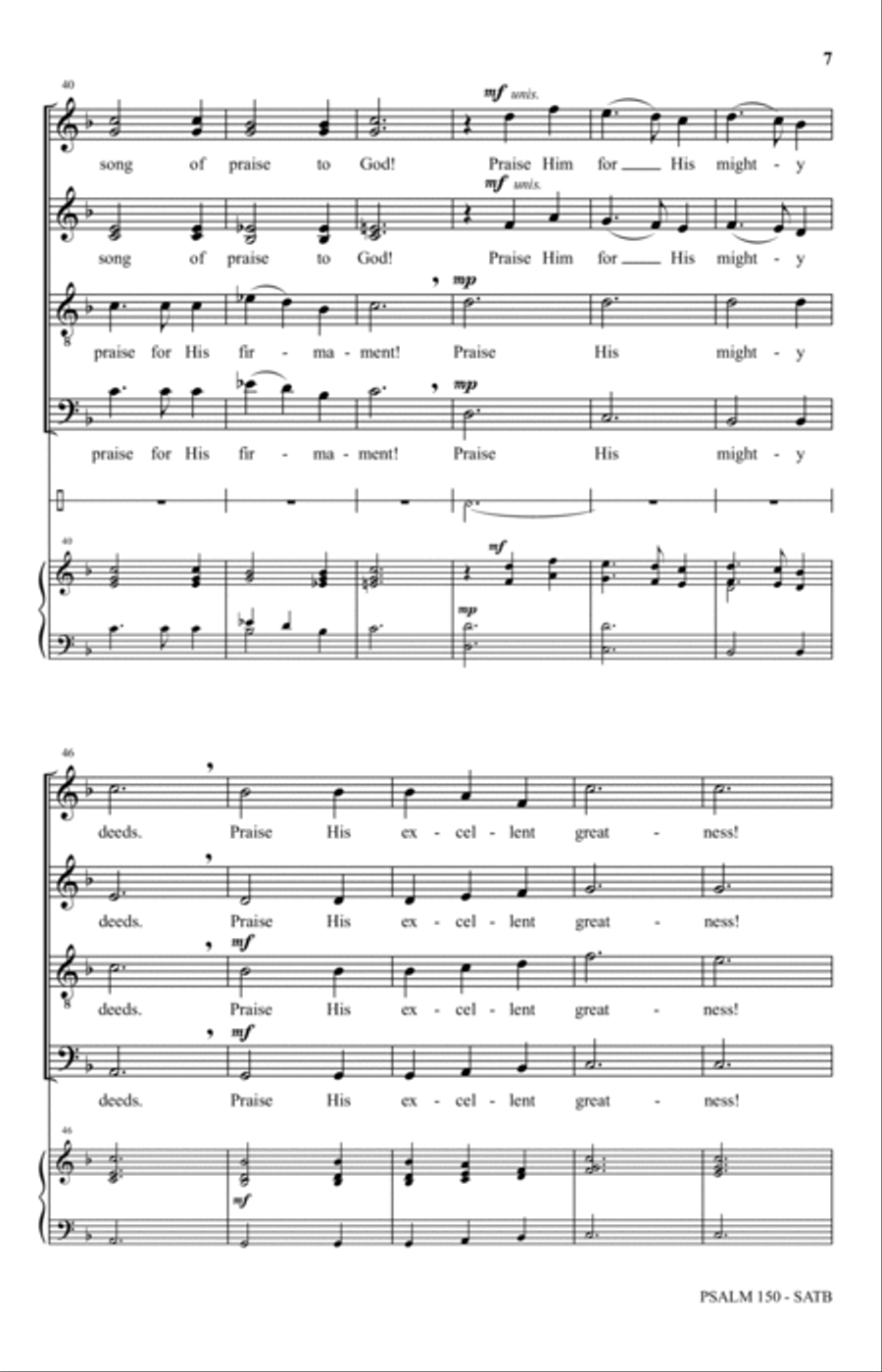 Psalm 150 Psalm 150 4-Part scores gallery preview page 6