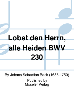 Book cover for Lobet den Herrn, alle Heiden BWV 230