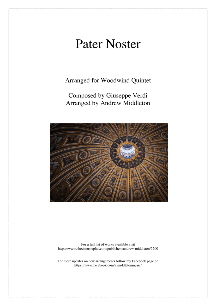 Pater Noster arranged for Wind Quintet Woodwind Quintet scores gallery preview page 1