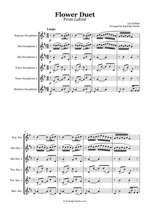 Book cover for Flower Duet from Lakmé (Delibes) - Saxophone sextet (SAATTB)