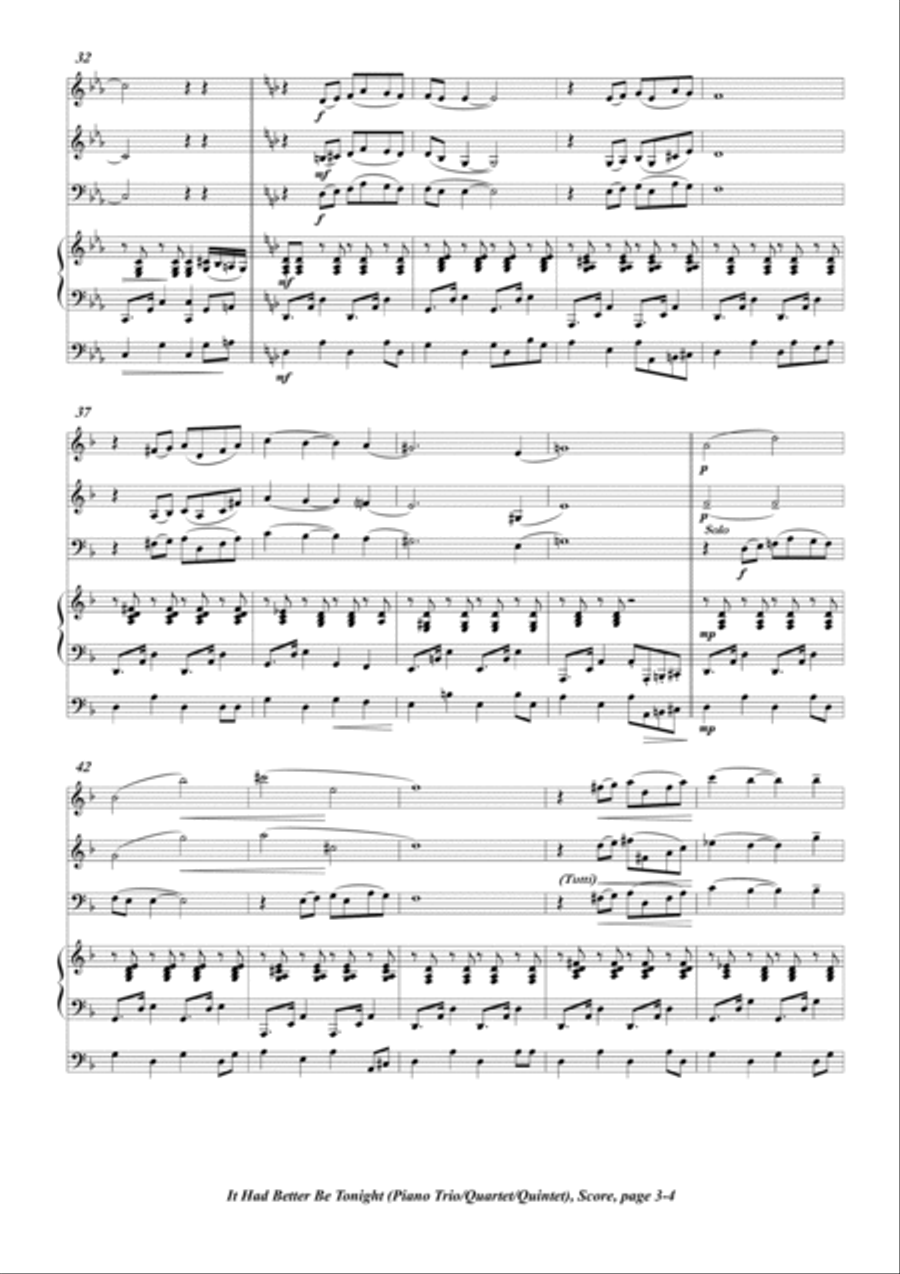 It Had Better Be Tonight (meglio Stasera) Piano Trio scores gallery preview page 3
