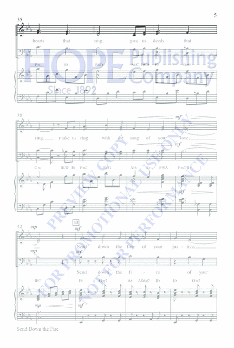 Send Down the Fire Choir scores gallery preview page 5