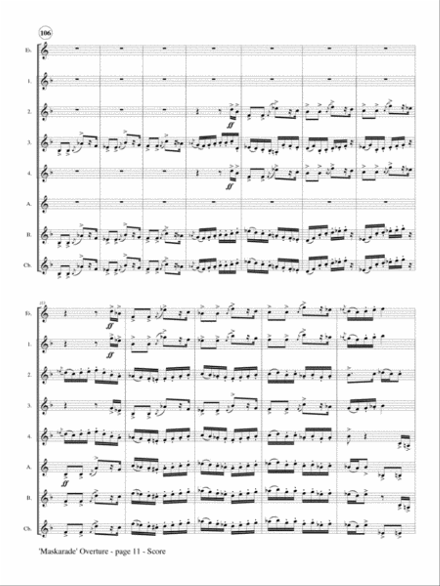 Overture to 'Maskarade' for Clarinet Choir Clarinet Choir scores gallery preview page 4