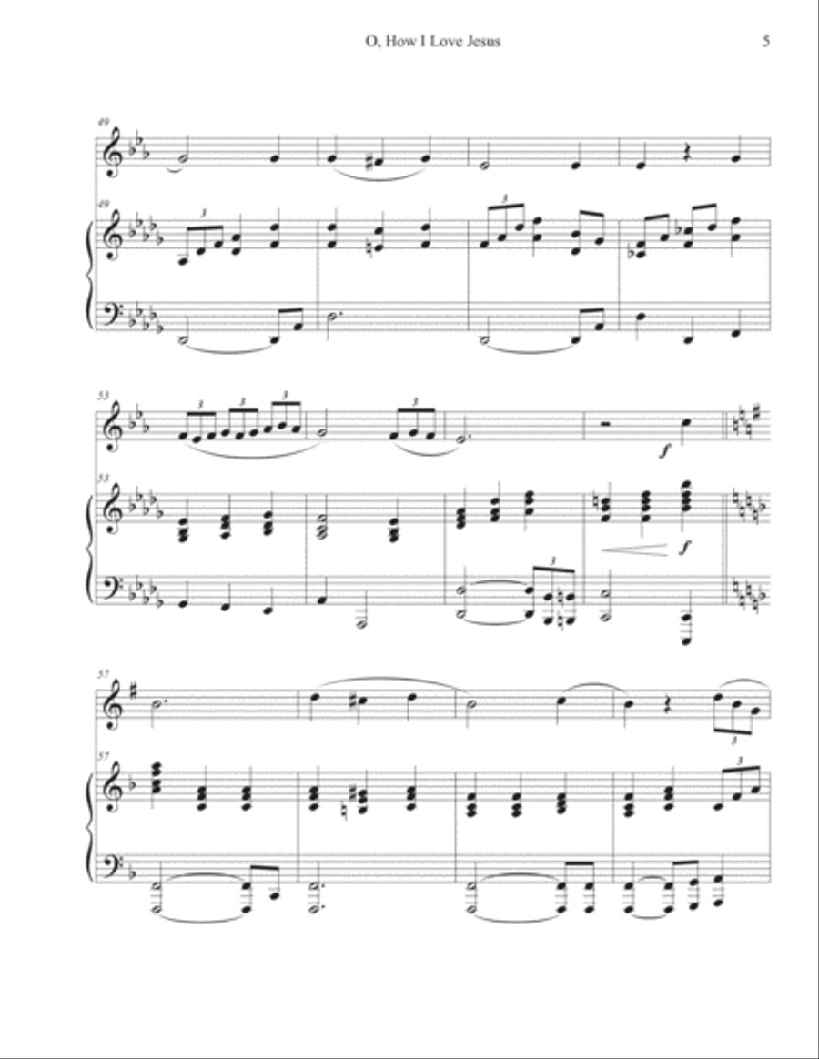O, How I Love Jesus (Trumpet-Piano) Trumpet Solo scores gallery preview page 5