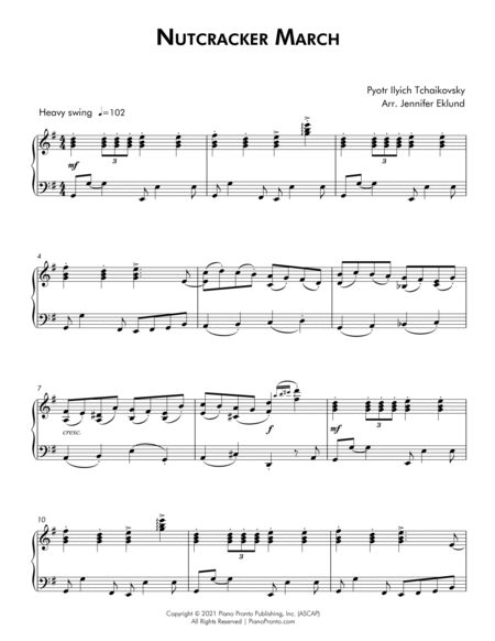 Nutcracker March (Intermediate Piano Solo) image number null