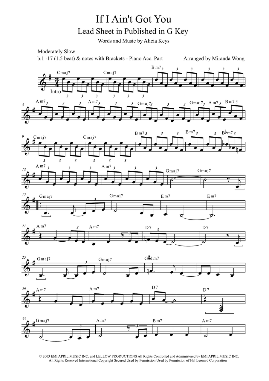 If I Ain't Got You Large Ensemble scores gallery preview page 1
