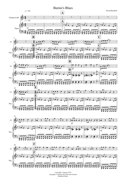 Burnie's Blues for Clarinet and PIano image number null
