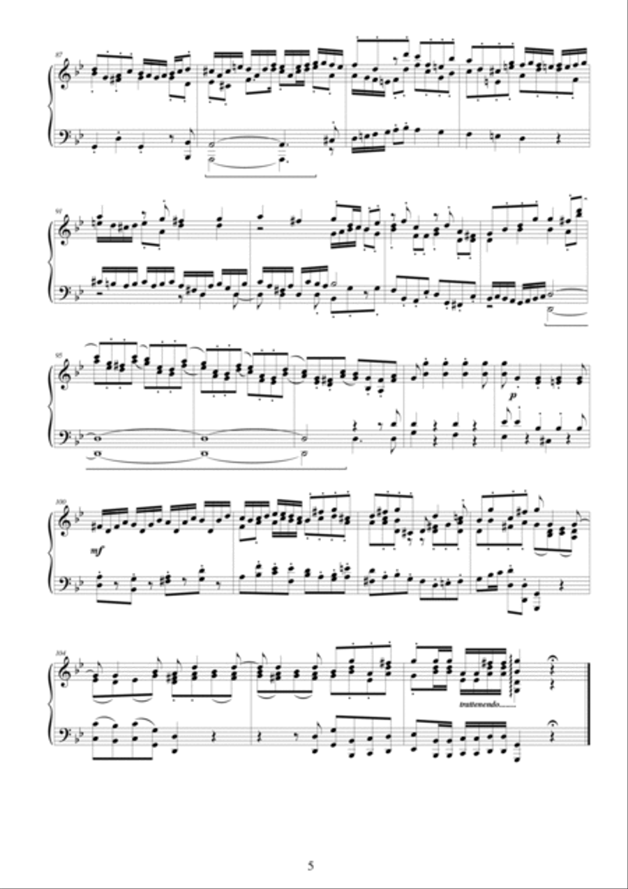 J.S.Bach - Suite (Ouverture) in G minor no.5 BWV 1070 for piano - Complete Piano Solo scores gallery preview page 5