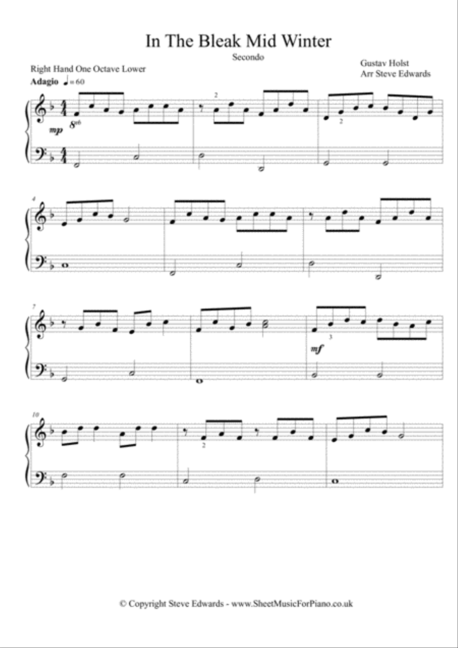 In The Bleak Mid Winter Duet - 4 Hands / 1 Piano 1 Piano, 4-Hands scores gallery preview page 2