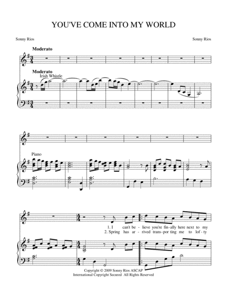 YOU'VE COME INTO MY WORLD Soprano Voice - Digital Sheet Music