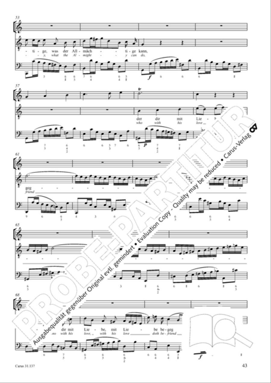 Praise ye, Almighty God, King and our ruler exalted (Lobe den Herren, den machtigen Konig der Ehren) ATB scores gallery preview page 44
