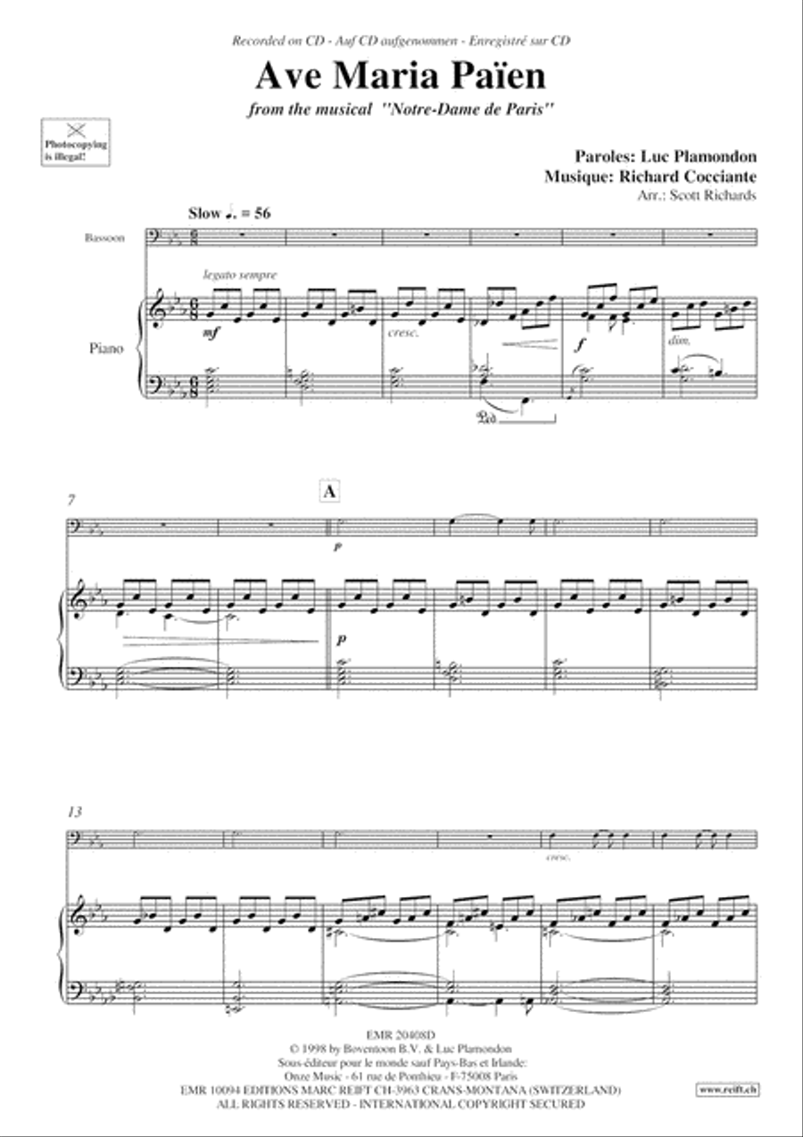 Ave Maria Bassoon Solo scores gallery preview page 4