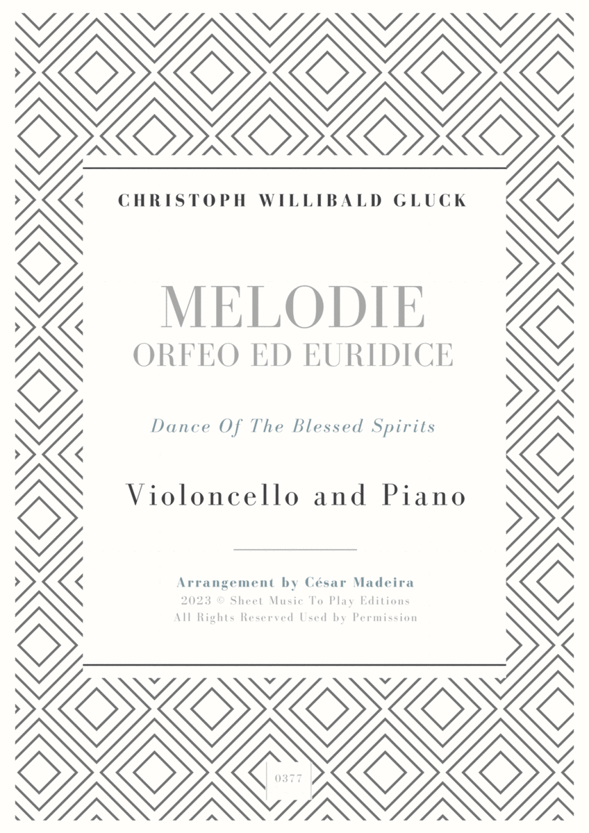 Melodie from Orfeo ed Euridice - Cello and Piano (Full Score) image number null
