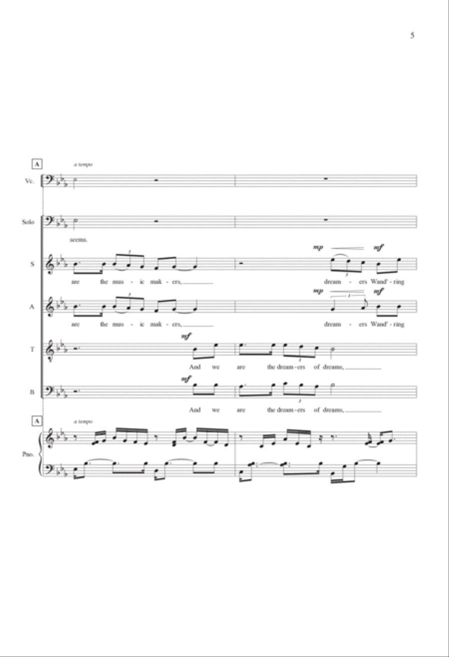 Music Makers, Dreamers of Dreams 4-Part scores gallery preview page 5
