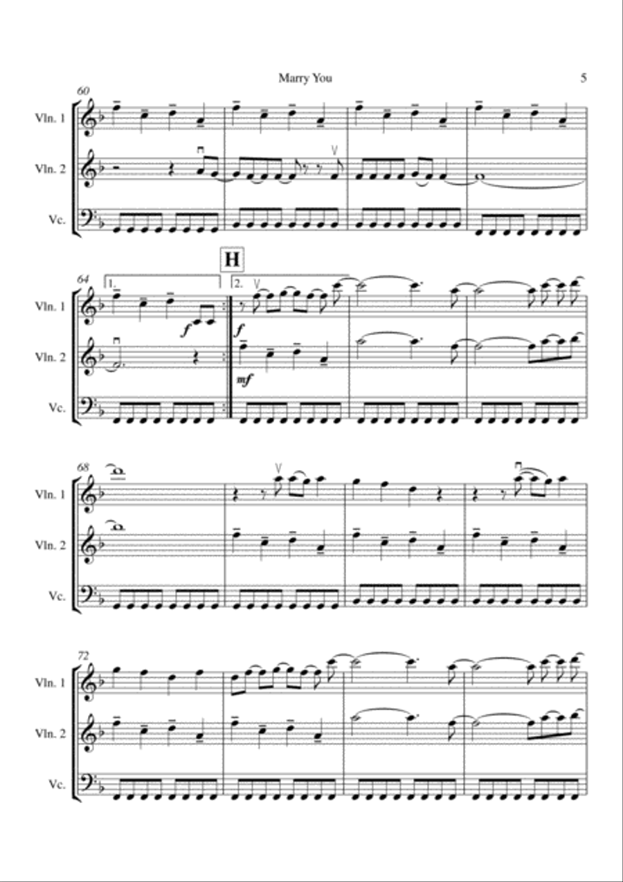 Marry You Marry You String Trio scores gallery preview page 6