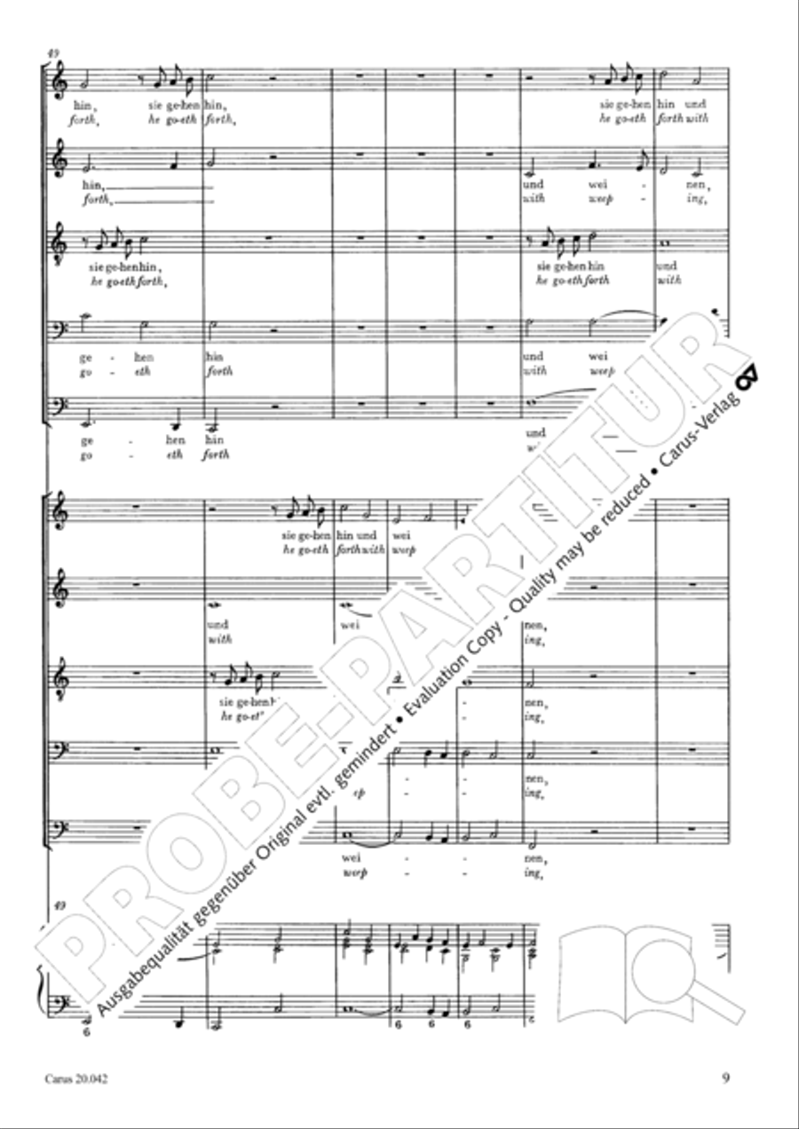 He who weeping soweth (Die mit Tranen saen) SATBarB scores gallery preview page 10