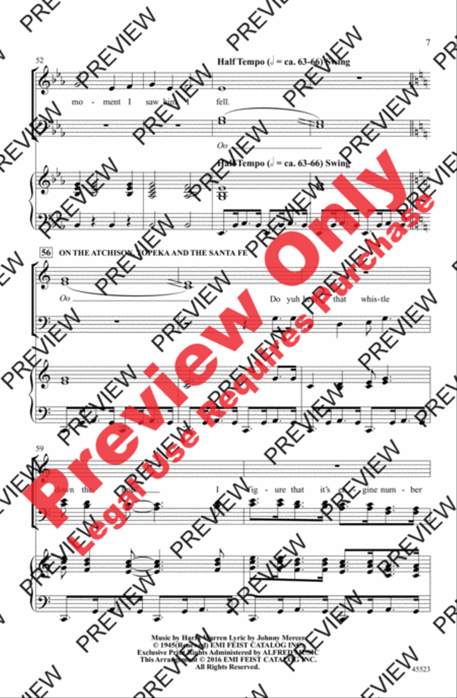A Tribute to Judy Garland 4-Part scores gallery preview page 7